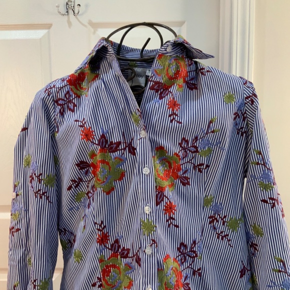 Finley Blue Striped Floral Tunic - Picture 2 of 9